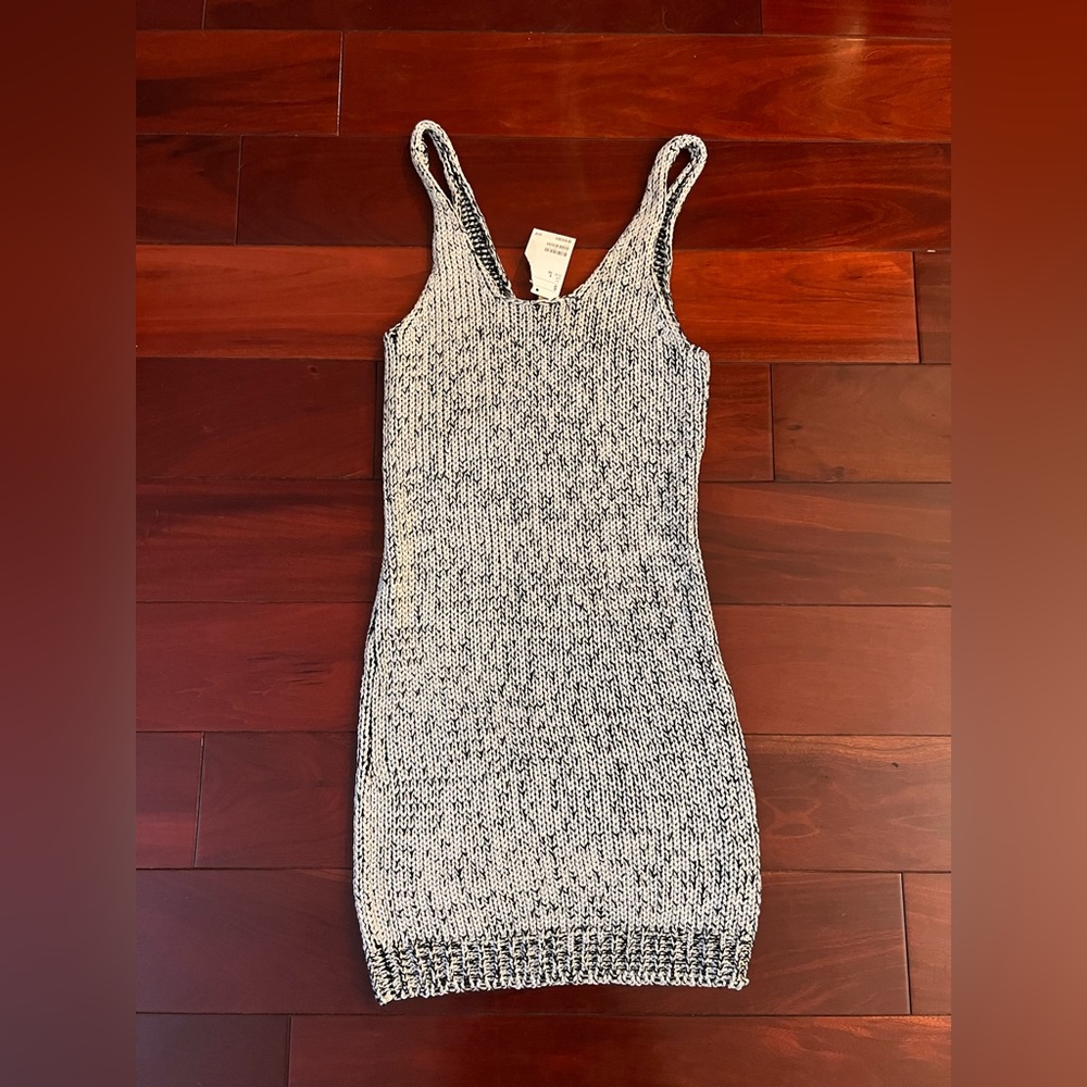 DIVIDED Stretchy Knit Metallic Tank Sleeveless Bodycon Mini Dress Sz 8 NWT
